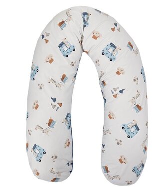 EkoKids Fluwelen voedingskussen GIRAFFE/BLAUW