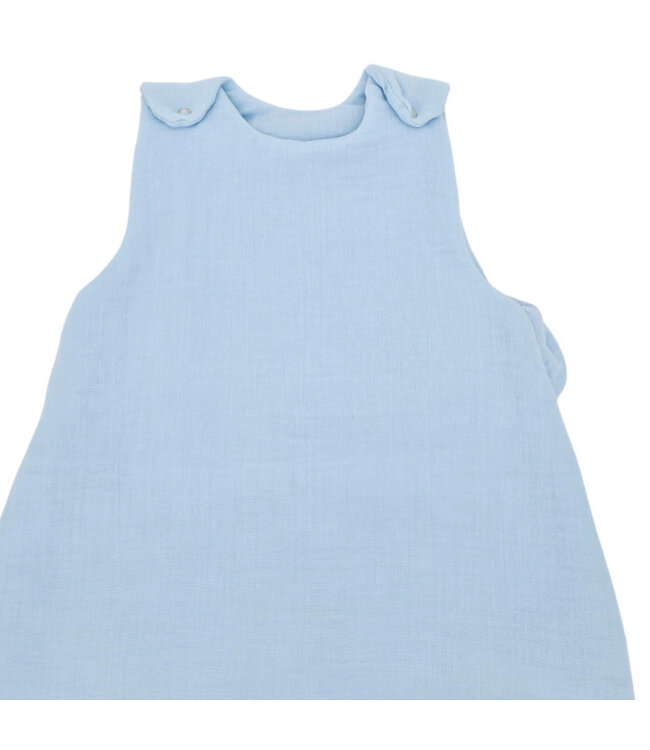 Mousseline slaapzak middenblauw