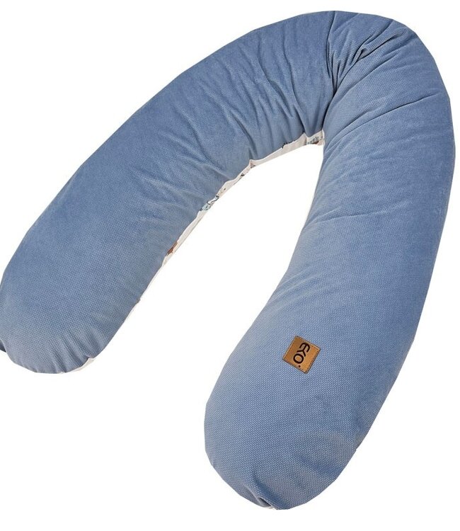 Fluwelen voedingskussen GIRAFFE/BLAUW