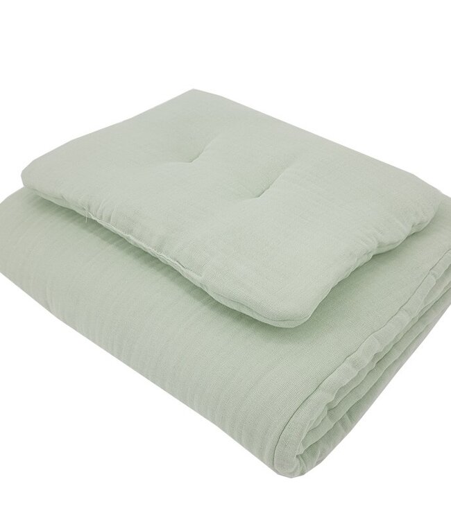 Mousseline ledikantbeddengoedset MINT