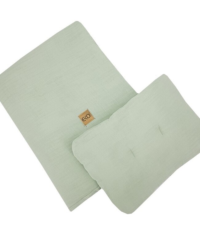 Mousseline ledikantbeddengoedset MINT