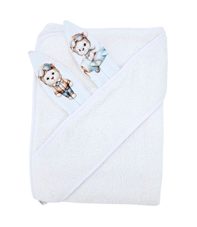 Katoenen badjas PILOOT BEER/WIT