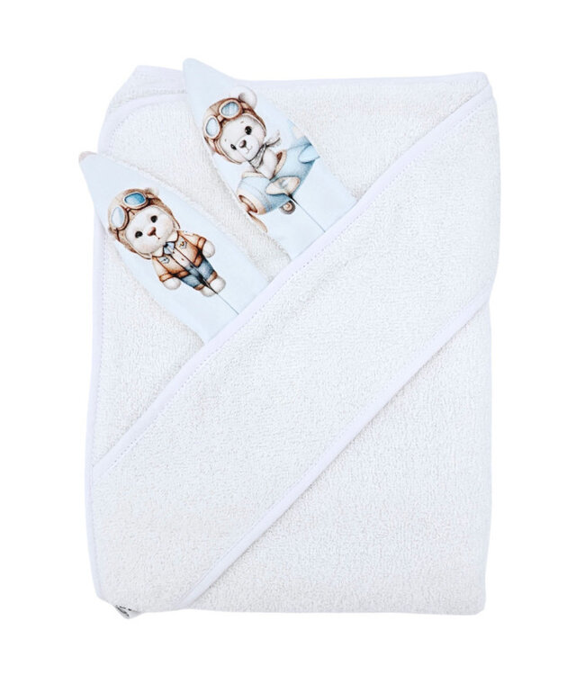 Katoenen badjas PILOOT BEER/WIT