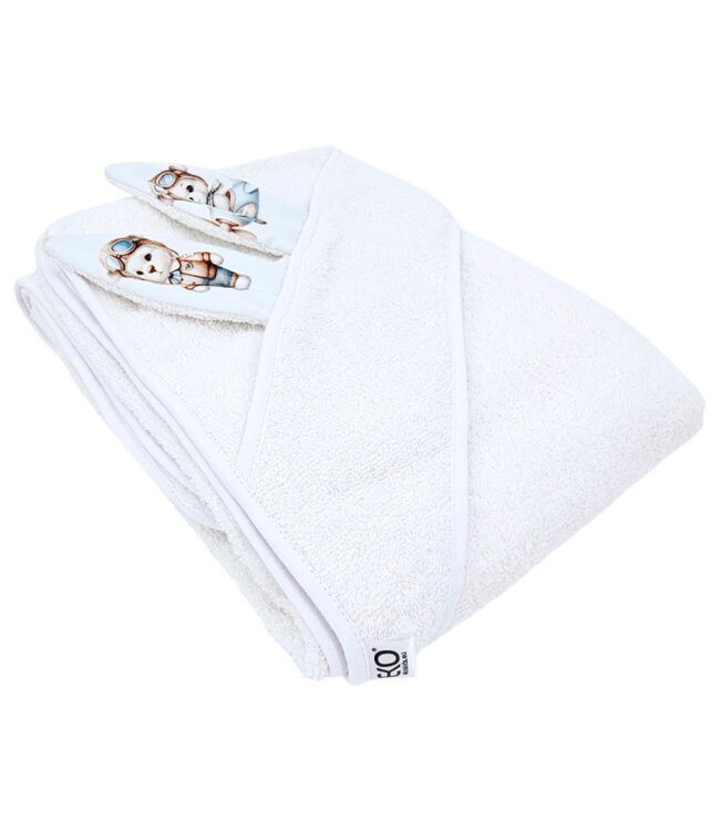 Katoenen badjas PILOOT BEER/WIT