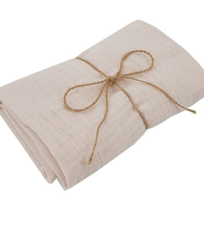 Mousseline wikkeldoek en luierdoek 80 x 80 cm, 2 stuks, beige