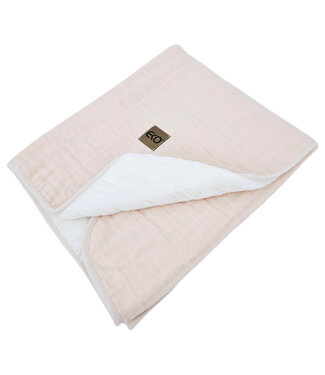 EkoKids Bont gewatteerde mousseline deken roze