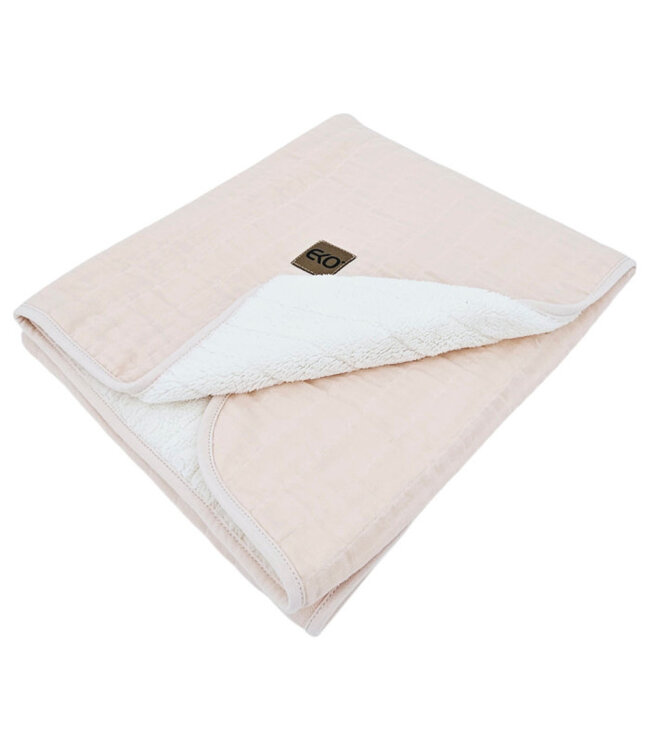 Bont gewatteerde mousseline deken roze