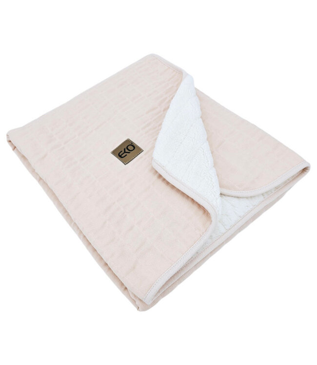 Bont gewatteerde mousseline deken roze