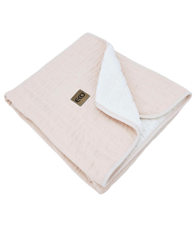 Bont gewatteerde mousseline deken roze