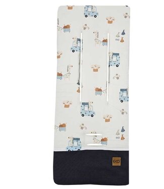 EkoKids Inlegkussen voor kinderwagen met memoryschuim GIRAFFE/BLAUW