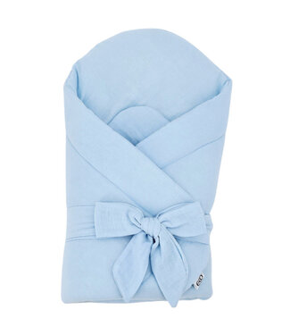 EkoKids Mousseline-inbakerdoek met kokos BLAUW