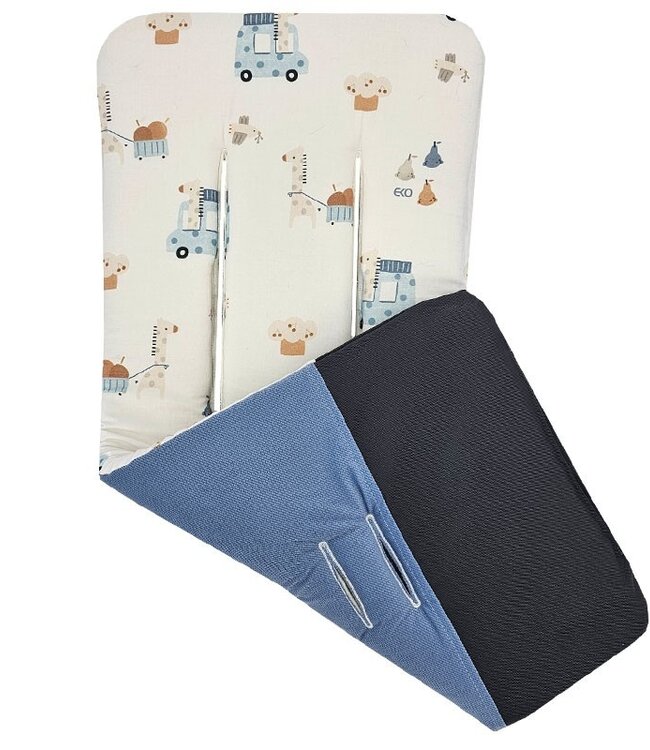Inlegkussen voor kinderwagen met memoryschuim GIRAFFE/BLAUW