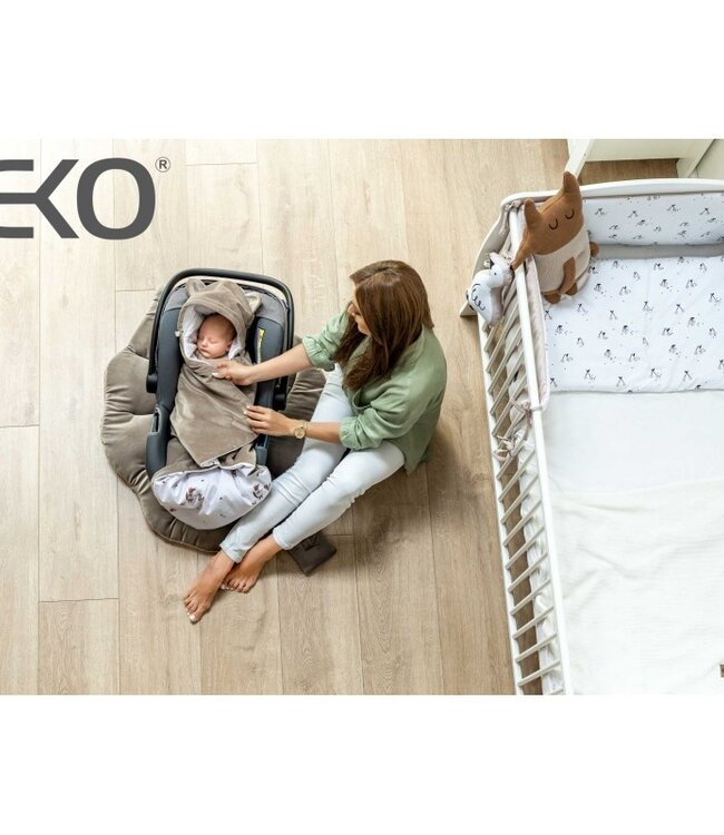 Slaapzak voor baby-autostoel, fluweel, voor 3- en 5-puntsgordels, honden