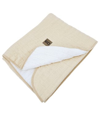 EkoKids Bont doorgestikte mousseline deken LATTE