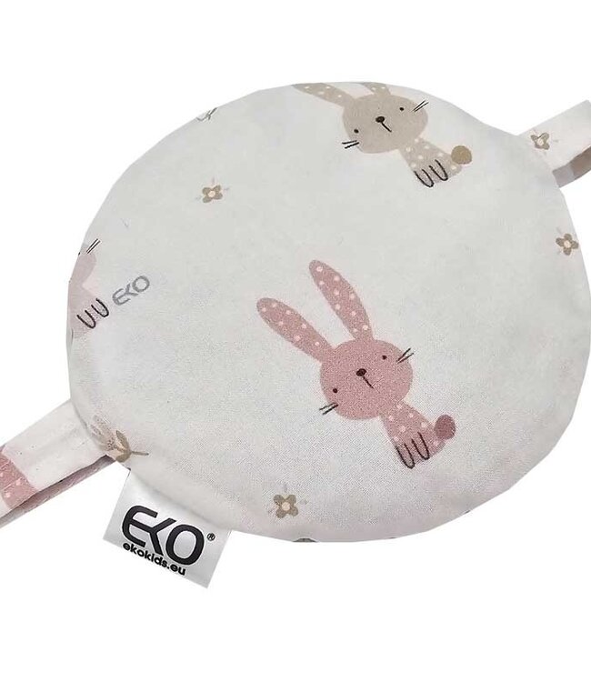 Kersenpitkussen 15 x 15 cm Konijntje/roze