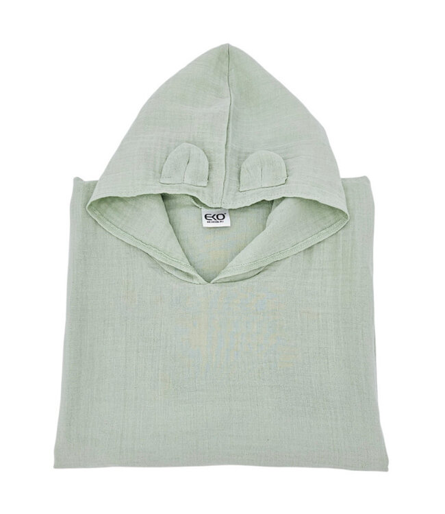 Mousseline poncho mintgroen