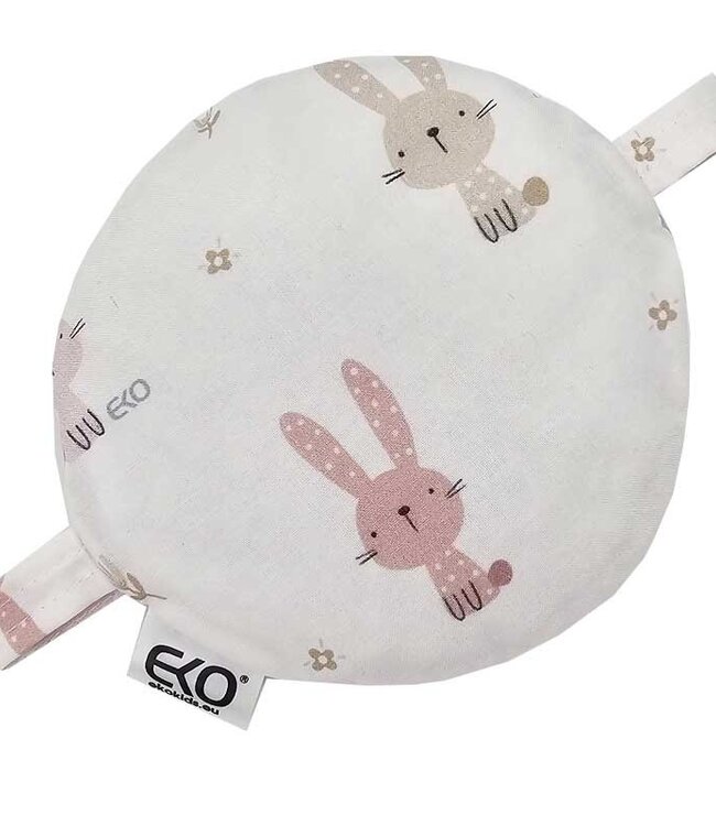 Kersenpitkussen 15 x 15 cm Konijntje/roze