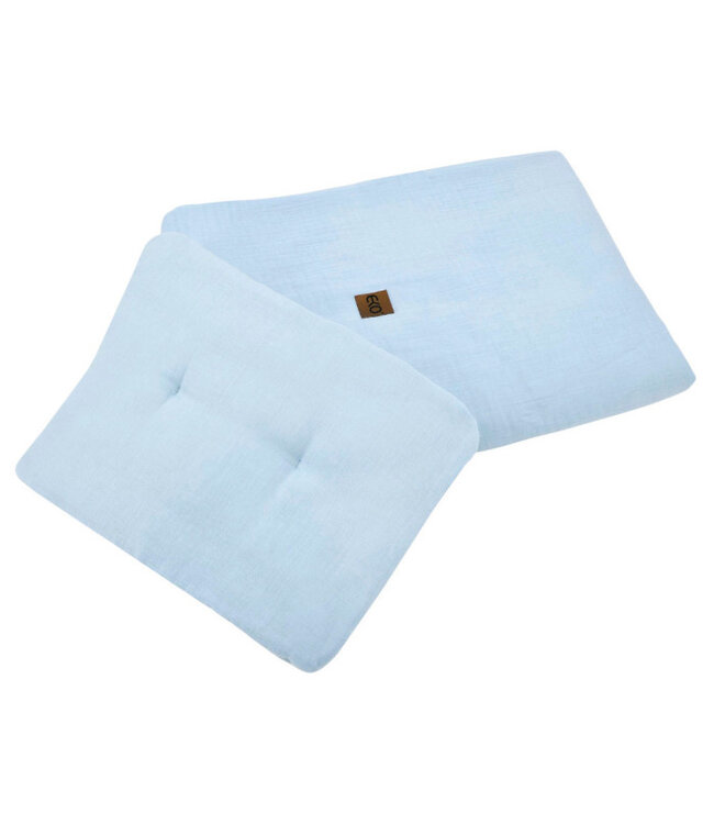 Mousseline wiegbeddengoedset blauw