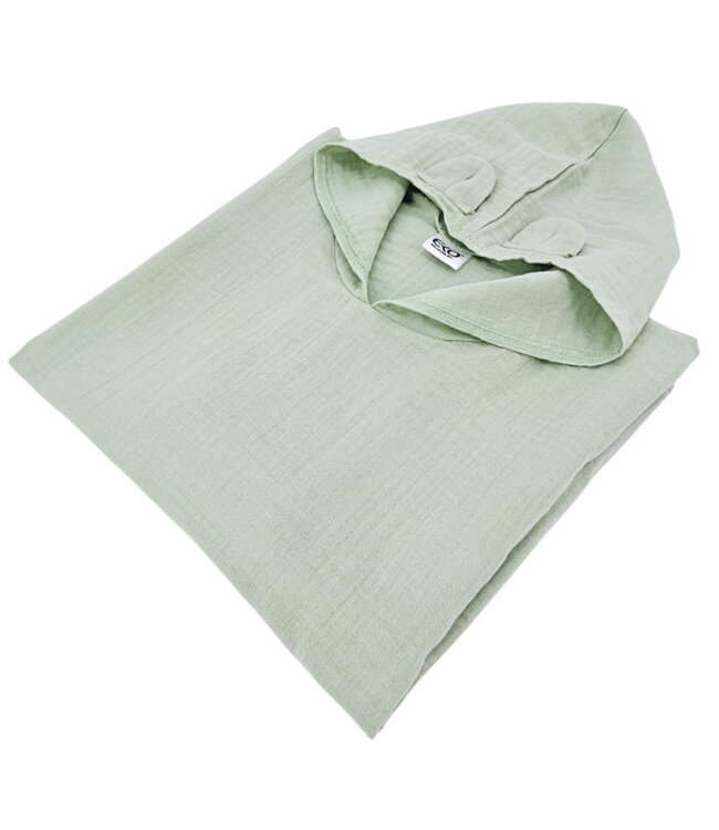 Mousseline poncho mintgroen