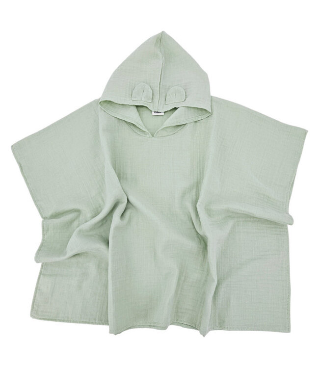 Mousseline poncho mintgroen