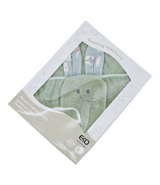 EkoKids Katoenen badcape en EKO-flanel met hondenprint