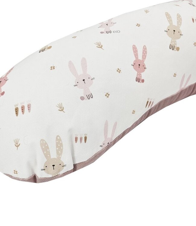 Fluwelen voedingskussen Konijn/roze