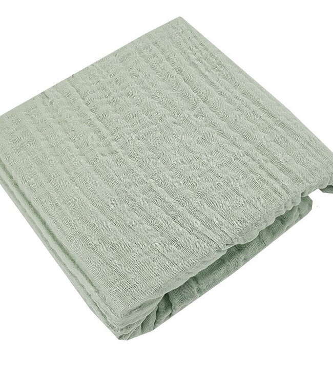 Mousseline hoeslaken met elastiek 140 x 70 cm mint