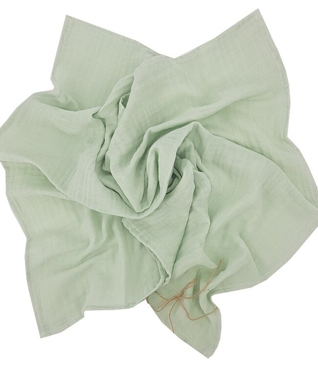 Mousseline wikkeldoek en luier 80 x 80 cm, 2 stuks, mint