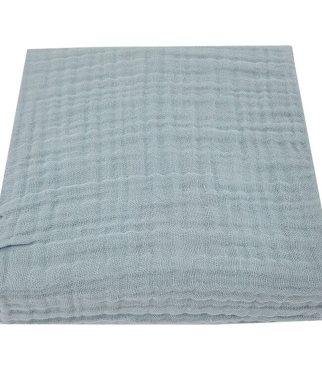 Mousseline hoeslaken met elastiek 140 x 70 cm mint