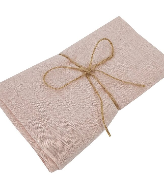 Mousseline inbakerdoek en luier 80 x 80 cm 2 stuks roze