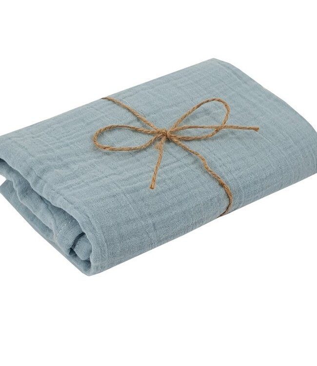Mousseline wikkeldoek en luier 80 x 80 cm 1 st. Blauw