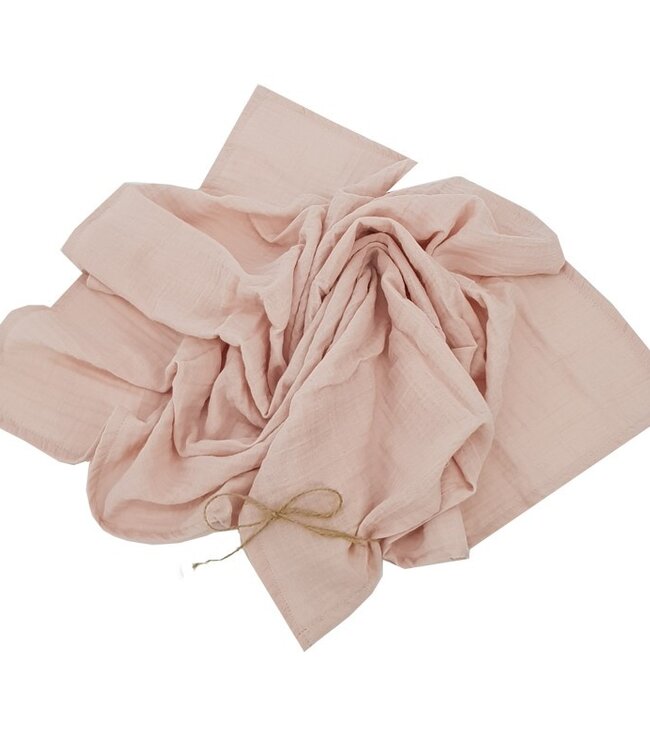 Mousseline wikkeldoek & luier 80 x 80 cm 1 stuk roze
