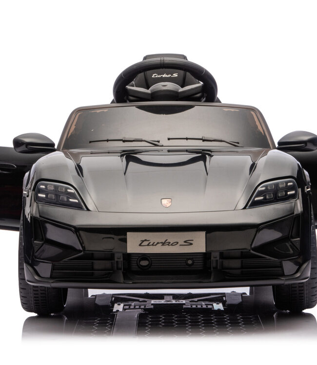 Kinderauto Porsche Taycan 1-persoons 12 volt zwart - vanaf 3 jaar