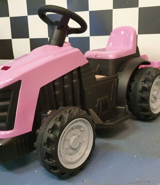 Roze elektrische kindertractor 6 volt
