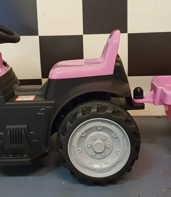 Roze elektrische kindertractor 6 volt