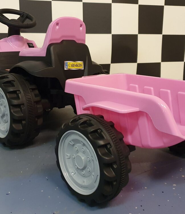 Roze elektrische kindertractor 6 volt
