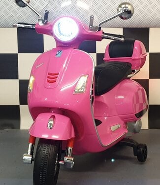 Vespa GTS kinderscooter roze 12 volt met windscherm