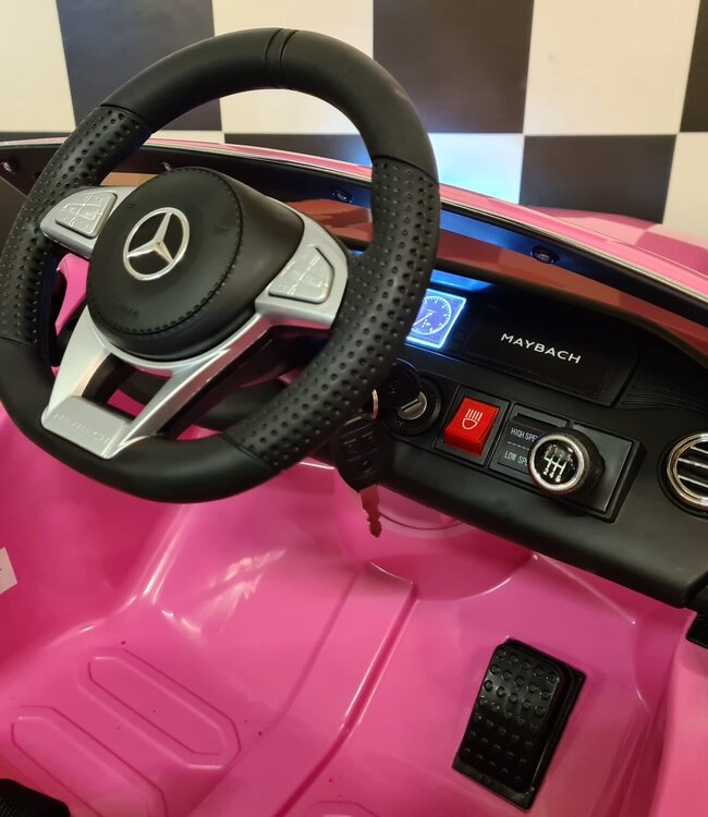 Elektrische kinderauto Mercedes-Maybach S650 roze 12 volt