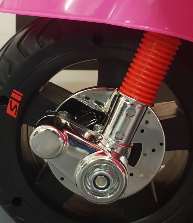 Vespa GTS kinderscooter roze 12 volt met windscherm