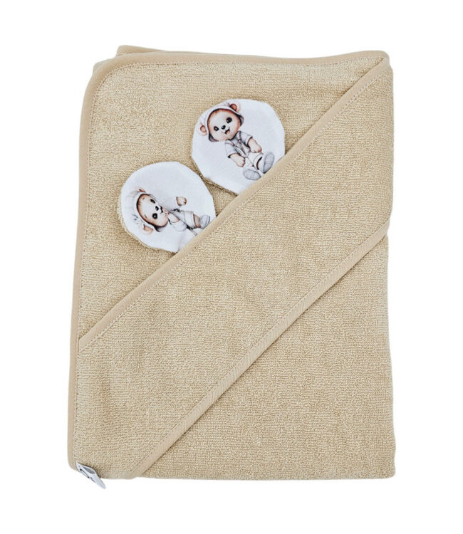 Bamboe badhoes Tuinierbeer/beige