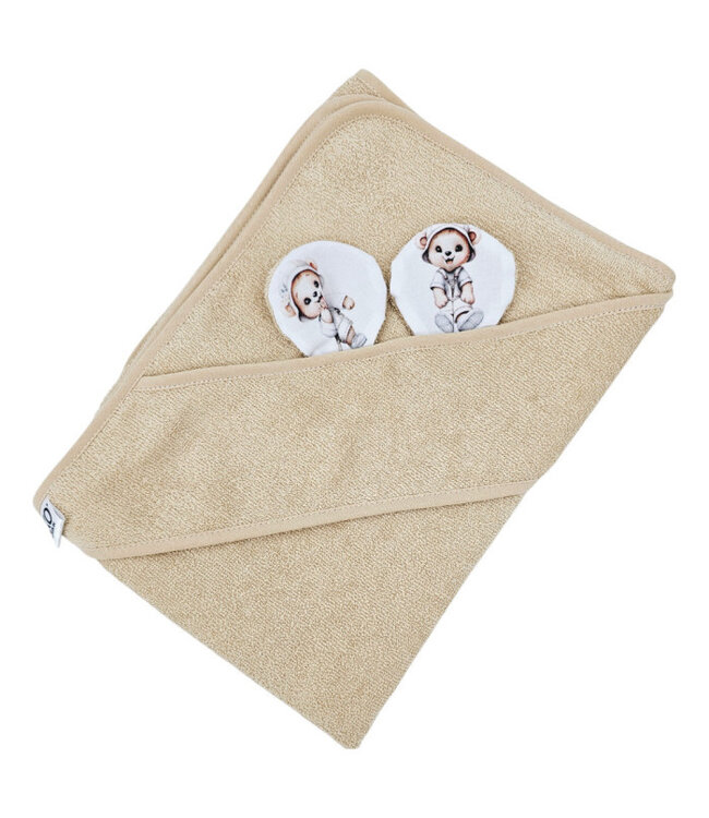 Bamboe badhoes Tuinierbeer/beige