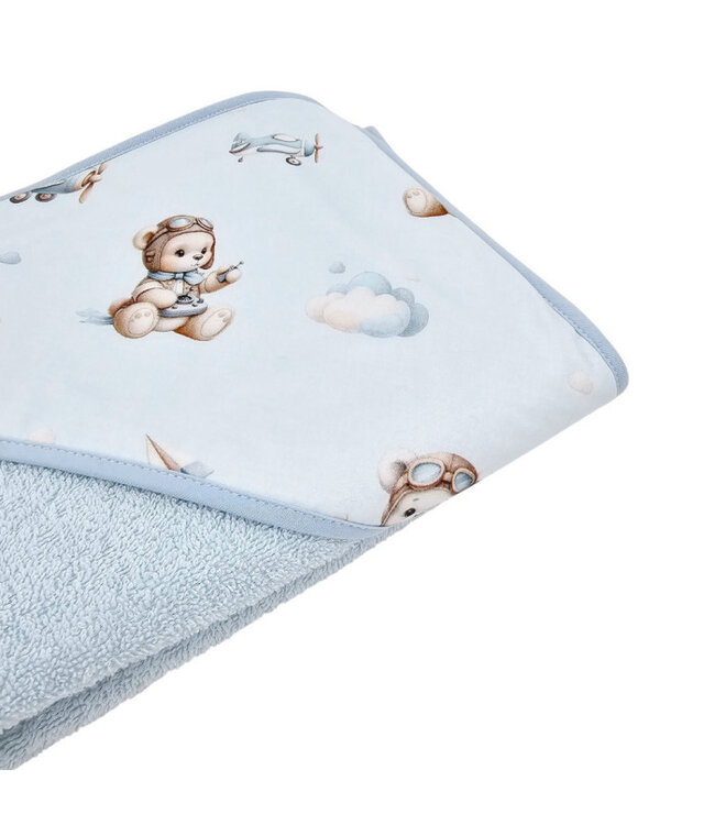 Badjas Pilootbeer/lichtblauw