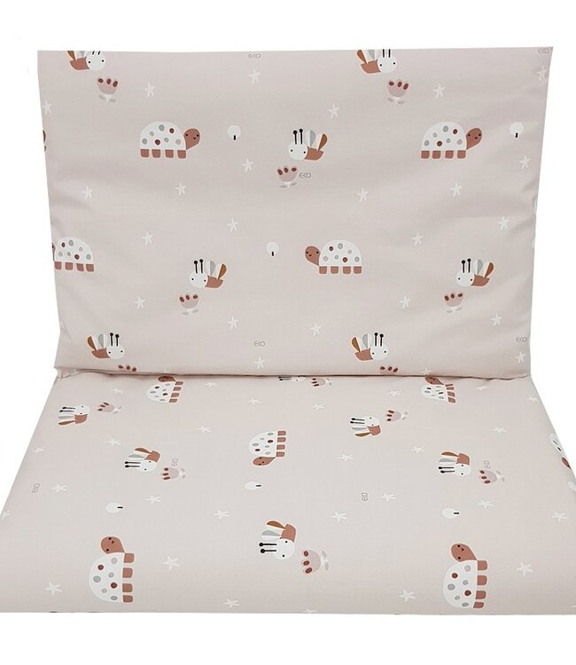 Katoenen ledikantbeddenset met print 120x90 cm Bijen