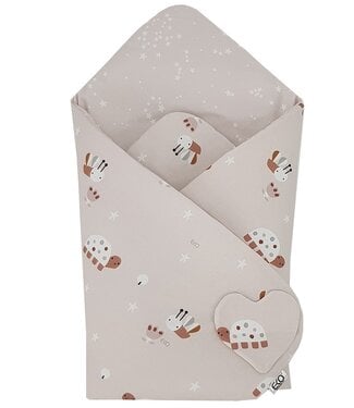 EkoKids Dubbelzijdig bedrukt katoenen wikkeldoek BEES