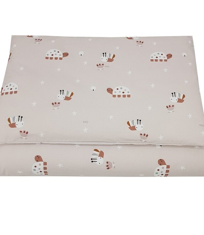 Katoenen ledikantbeddenset met print 120x90 cm Bijen