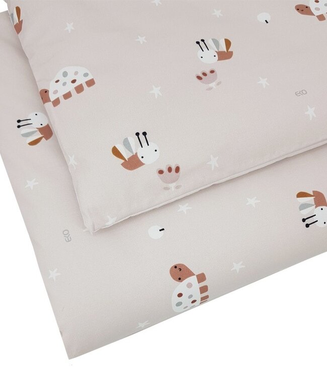 Katoenen ledikantbeddenset met print 120x90 cm Bijen