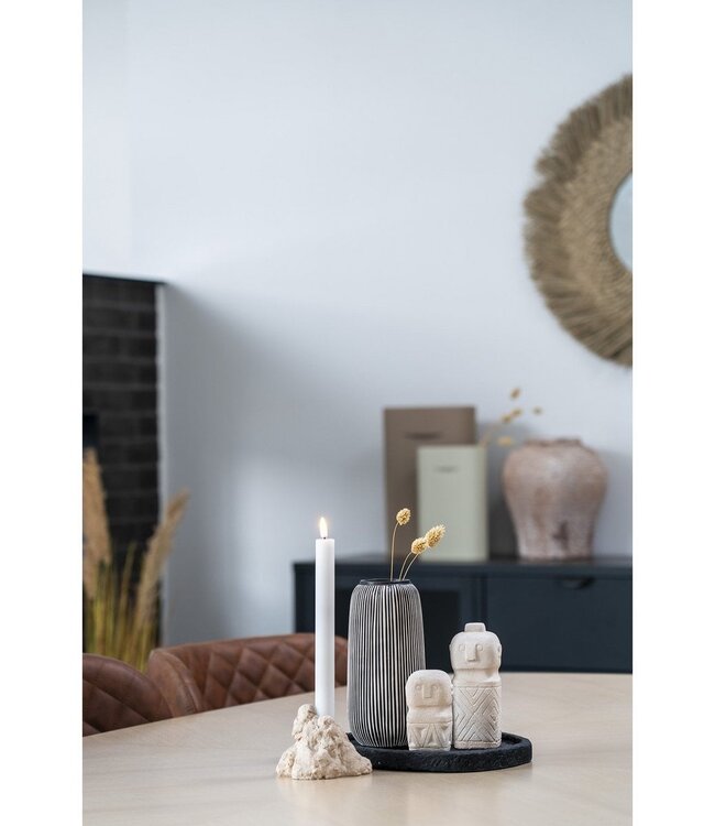 Decoratie - Decoratie in cement, beige, 6,5x6,5x15 cm