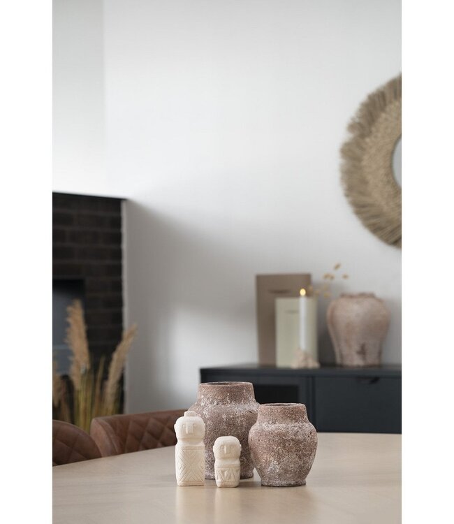 Decoratie - Decoratie in cement, beige, 6,5x6,5x15 cm