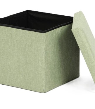 Ceruzo Poef - Groen - 38x38x38 cm - Opvouwbaar - Hocker met Opbergruimte