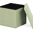 Ceruzo Pouf - Grün - 38 × 38 × 38 cm - faltbar - Fußhocker mit Stauraum